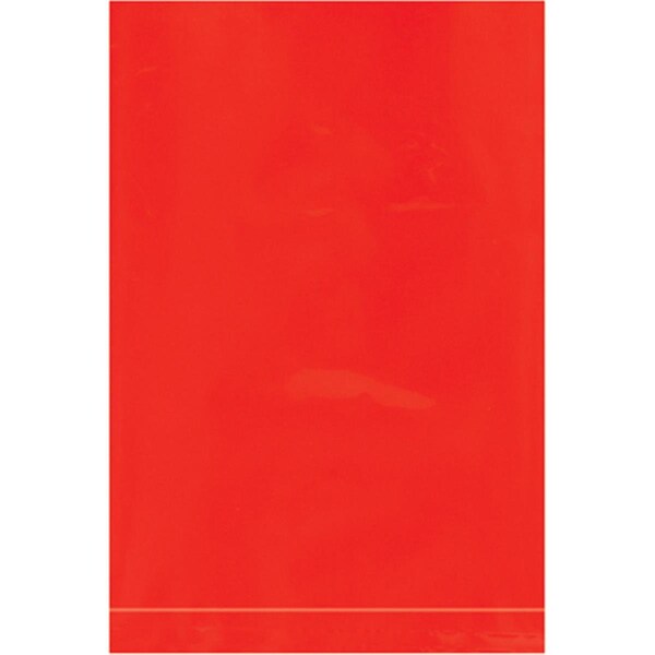 Officespace 4 x 6 in. 2 Mil Red Flat Poly Bags, 1000PK OF2537033 - main